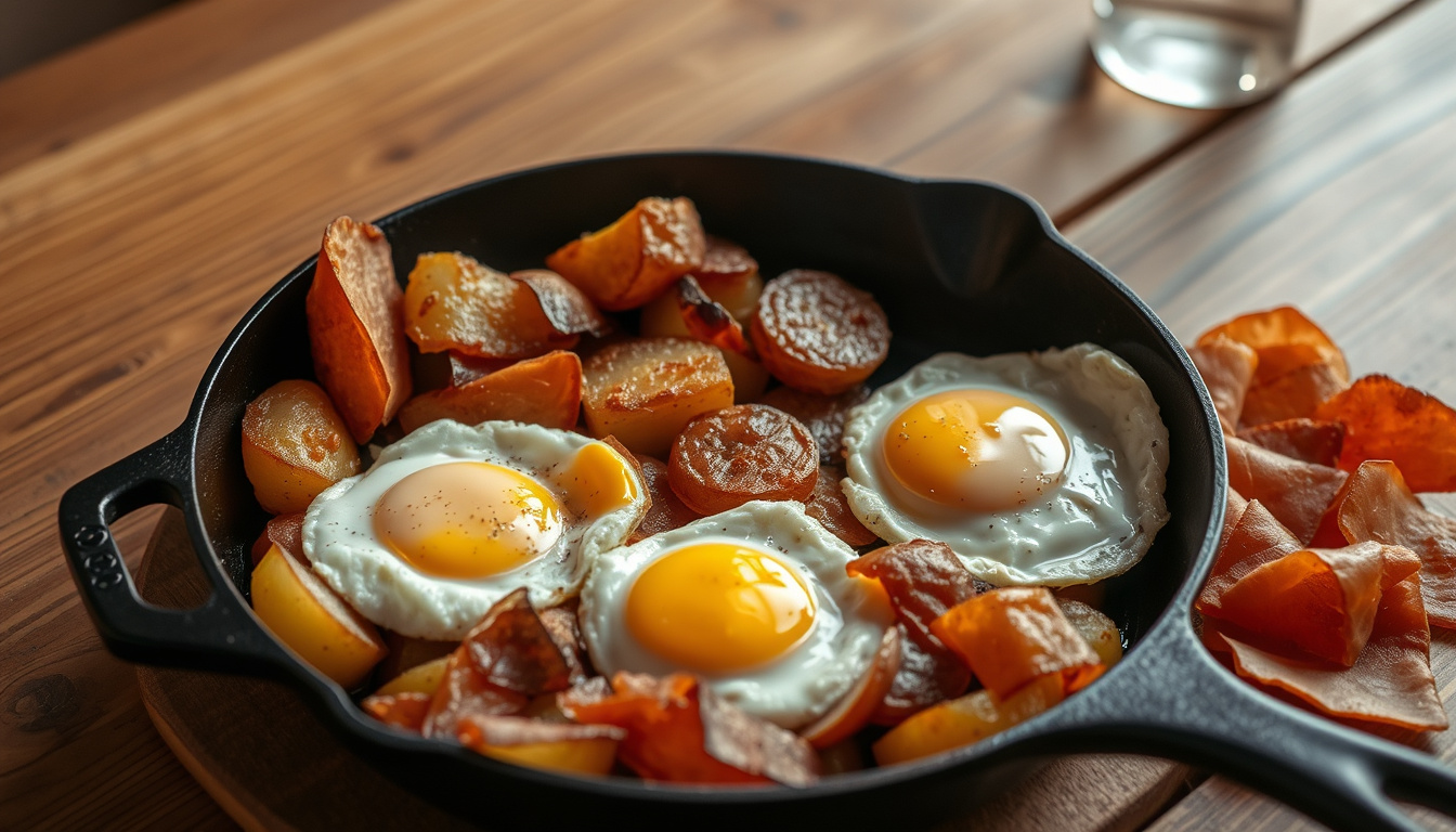 Huevos rotos con jamón: receta fácil y tradicional paso a paso